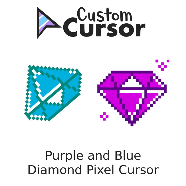 Purple And Blue Diamond Pixel Cursor Custom Cursor