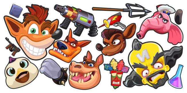 Gráfico de personajes de Crash Bandicoot · Creative Fabrica