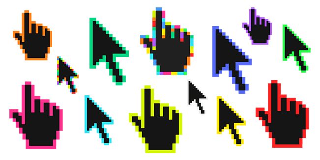 Коллекция курсоров Цветные Пиксели - Custom Cursor