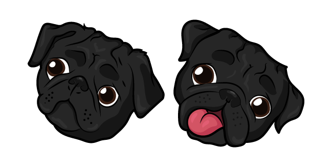 Black Pug Dog Cursor