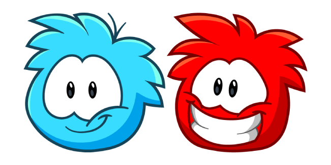 Club Penguin Blue and Red Puffles курсор