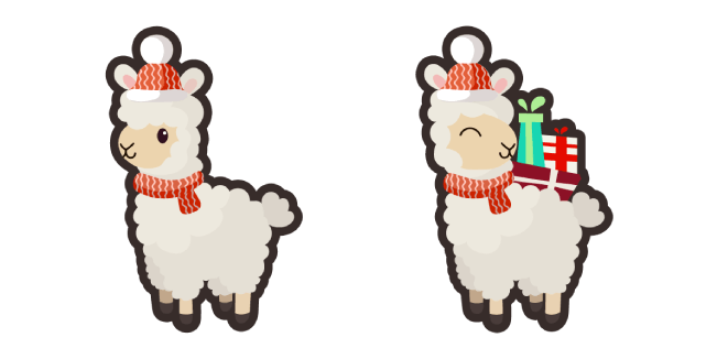 Cute Christmas Llama Cursor