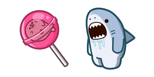 Cute Shark and Lollipop курсор