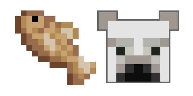 Minecraft Cod Fish and Polar Bear Cursor