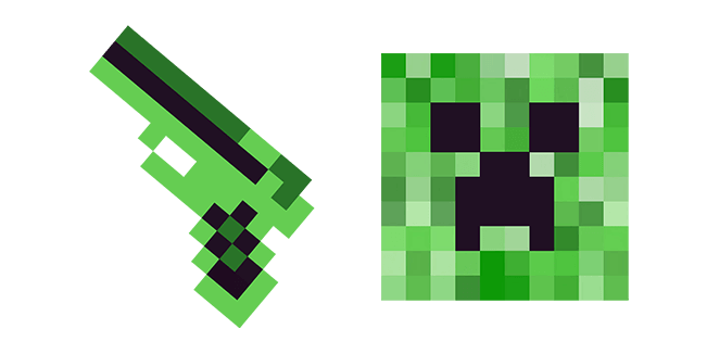 Minecraft Gun and Creeper Cursor