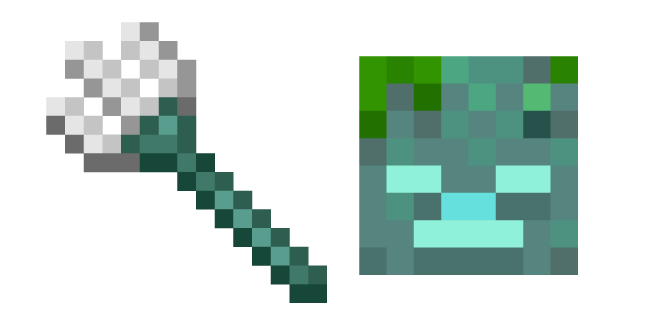 Minecraft Trident and Drowned Cursor