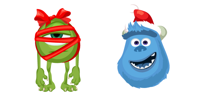Monsters Inc. Christmas Wazowski and Sulley курсор