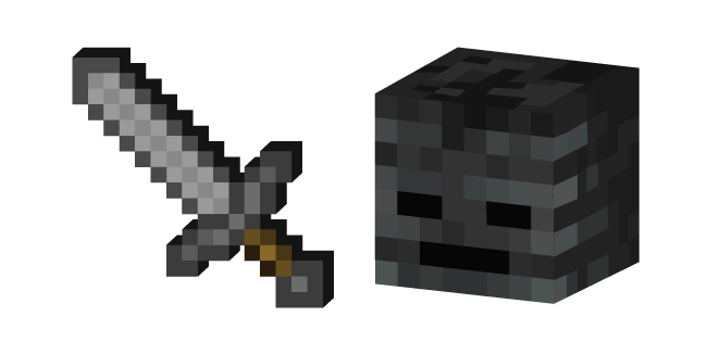 Minecraft Stone Sword and Wither Skeleton курсор