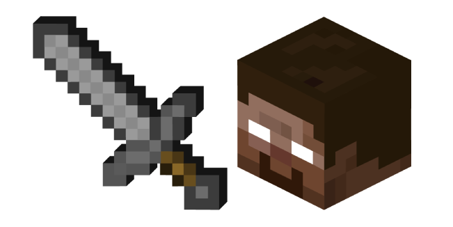 Minecraft Stone Sword and Herobrine Cursor