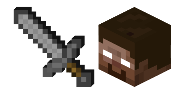 Minecraft Stone Sword and Herobrine курсор