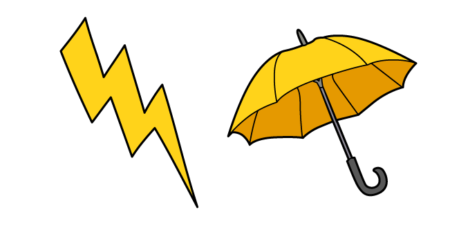 VSCO Girl Lightning and Umbrella Cursor