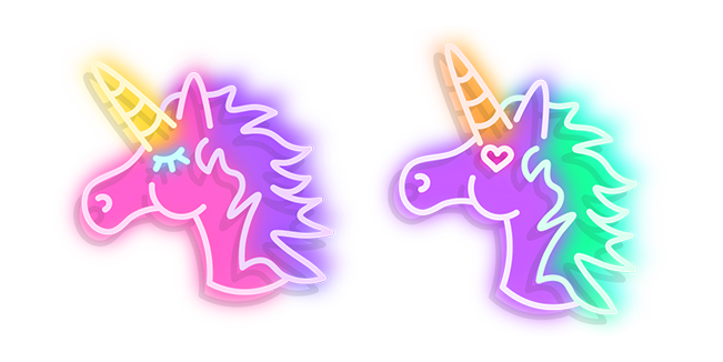 Pink and Purple Unicorn Neon Cursor