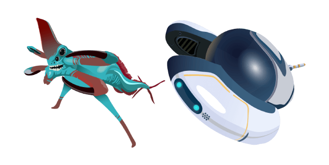 Subnautica Reaper Leviathan and Seamoth курсор