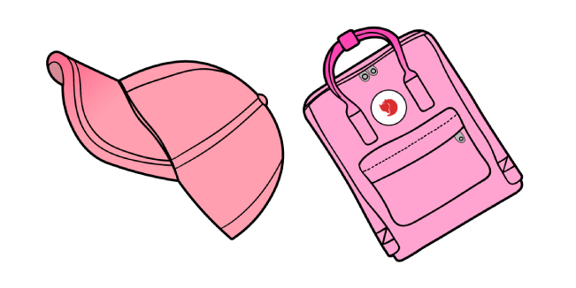 VSCO Girl Cap and Kanken Backpack курсор