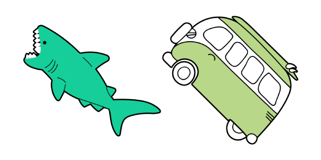 VSCO Girl Shark and Bus Cursor