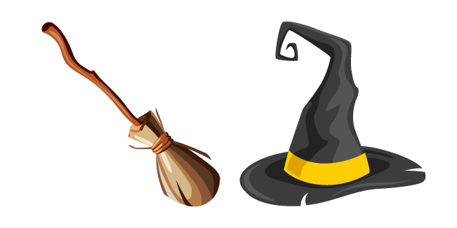 Witch Broom and Hat Cursor
