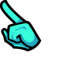 Among Us Pirate Character Cyan Cursor