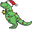 Christmas T-Rex Santa Green Pointer