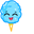 Cute Smiling Cotton Candy Blue Pointer