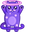 Cute Space Cat Happy Purple Pointer