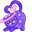 Cute Space Cat in Love Purple Pointer