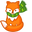 Cute Fox and Scarf Orange Pointer