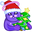 Cute Space Cat Christmas Purple Pointer
