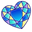 Stained Glass Hearts Blue Pointer