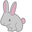 Cute Gray Bunny Gray Pointer