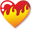 Minimal Gradient Red Heart In Flames Orange Fire Heart Pointer