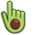 Green Avocado on Green Background Pointer