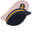 Sea Captain Hat White Black Cursor