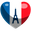 Paris Olympic Games 2024 Red Blue White Heart Eiffel Tower Pointer