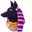 Anubis and Scepter Gold Black Purple Pointer