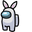 Among Us White Character Rabbit Pointer