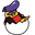 Gudetama Cool Eggplant Purple and White and Yellow Pointer