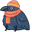 Cute Winter Crow Orange Dark Blue Poimter