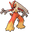 Pokemon Blaziken Pixel Orange Yellow Pointer