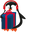 Christmas Penguin and Gift Box Black Blue Red Pointer