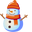 Minimal Gradient Snowman Blue Orange Pointer