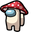 Among Us White Character with Mushroom Hat Red Pointer