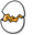 Gudetama Hiding in Eggshell White Yellow Pointer