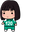 Chibi Squid Game 2 Player 120 aka Cho Hyun-ju Green Black Pointer