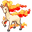 Pokemon Ponyta and Rapidash Pixel Yellow Orange Pointer