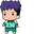 Chibi Squid Game 2 Player 230 aka Thanos Green Purple Pointer