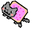 Nyan Cat Meme Gray Pink Pointer