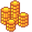 Golden Coins Pixel Yellow Orange Pointer