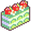 Strawberry and Kiwi Cakes Pixel Green Red Pointer