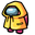 Among Us Pink Character in Yellow Raincoat Pointer