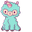 Cute Pink and Cyan Llamas Green Pointer
